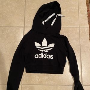 Adidas cropped black hoodie